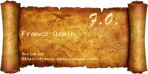 Francz Ozmin névjegykártya